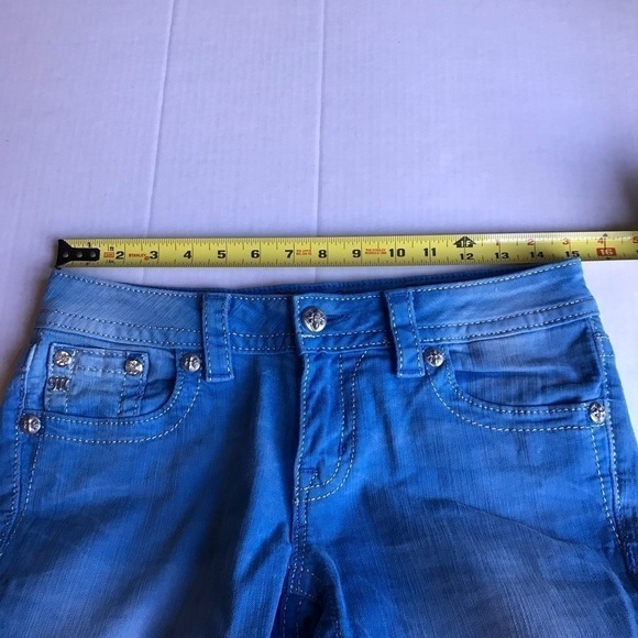 Miss Me Bermuda Pacific Blue Embellished Shorts - Picture 9 of 12